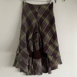 Layered Plaid Skirt